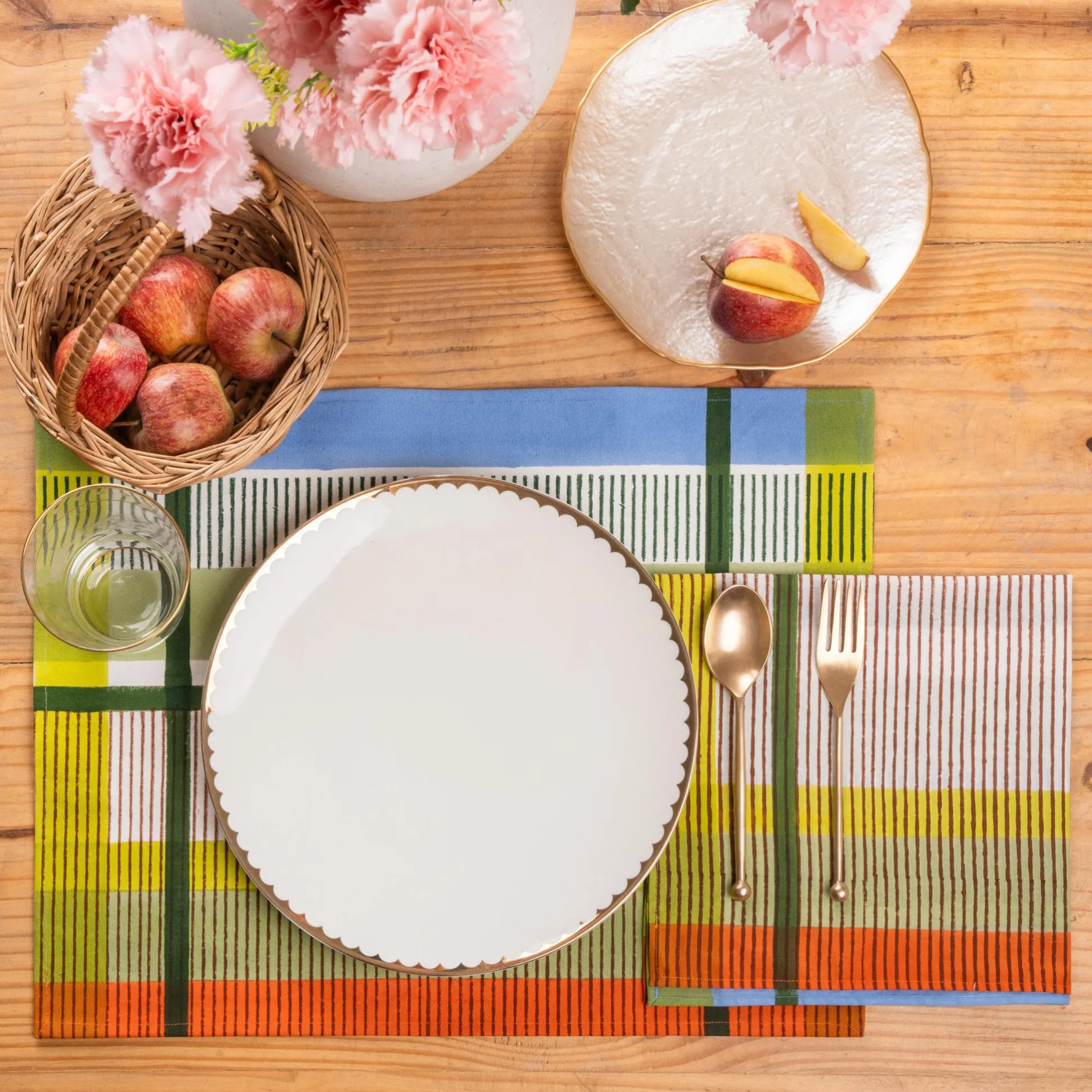 Modernist Stripe Cotton Table Linens - Napkins S/4