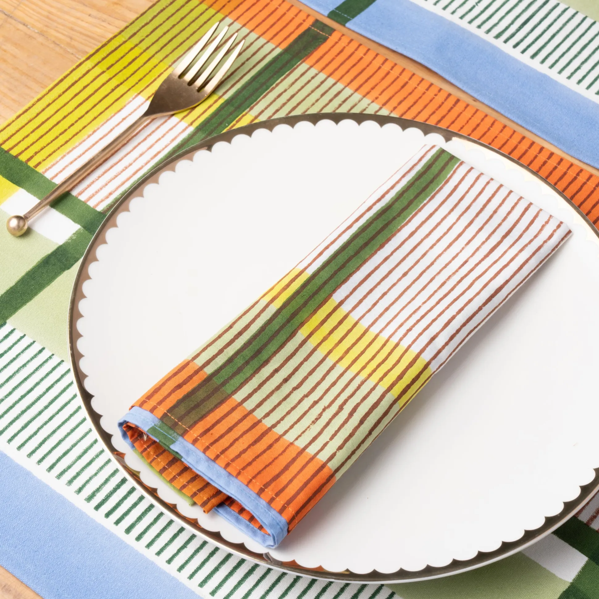 Modernist Stripe Cotton Table Linens - Placemat
