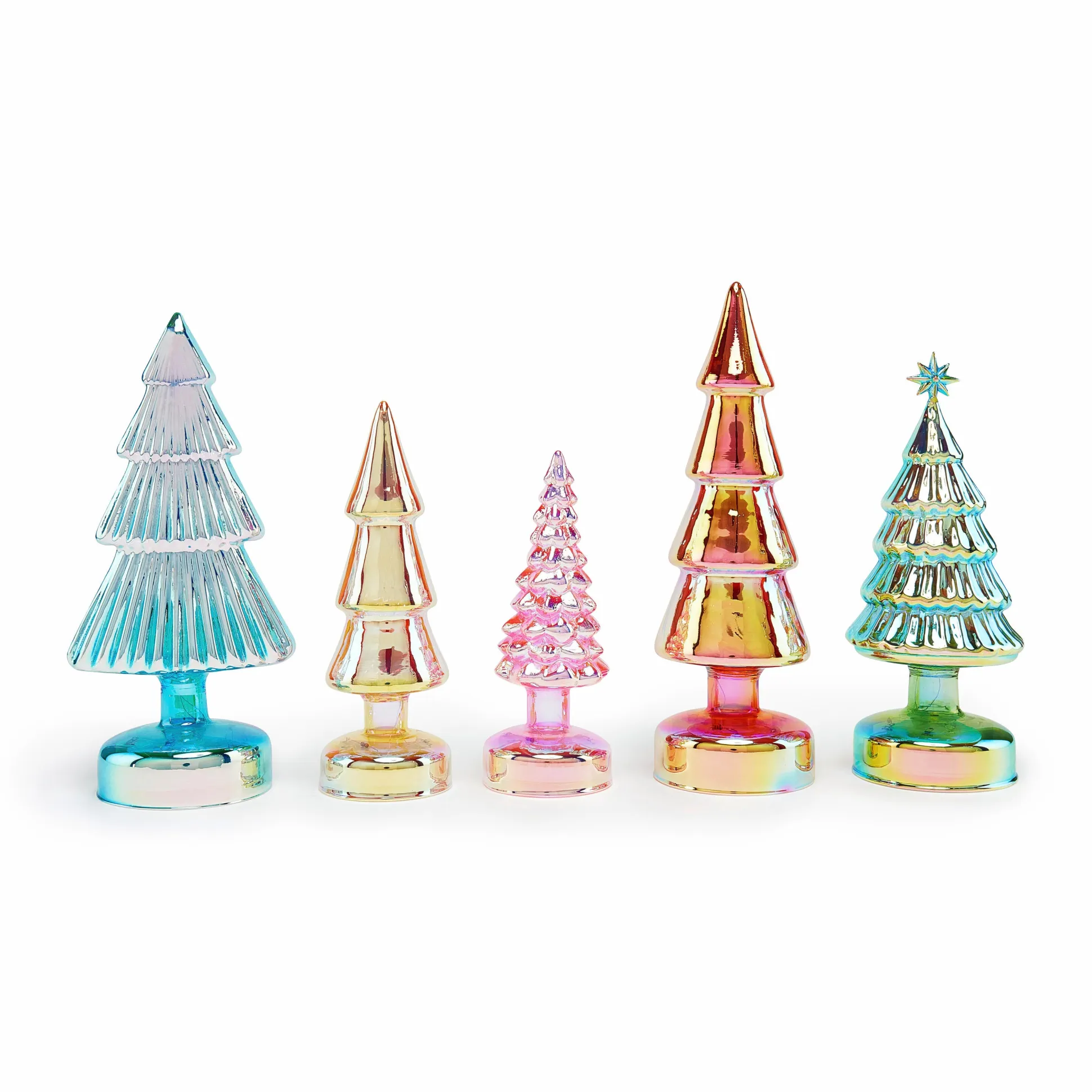 MoMA Colorful LED Lighted Trees - Set of 5 - Small
