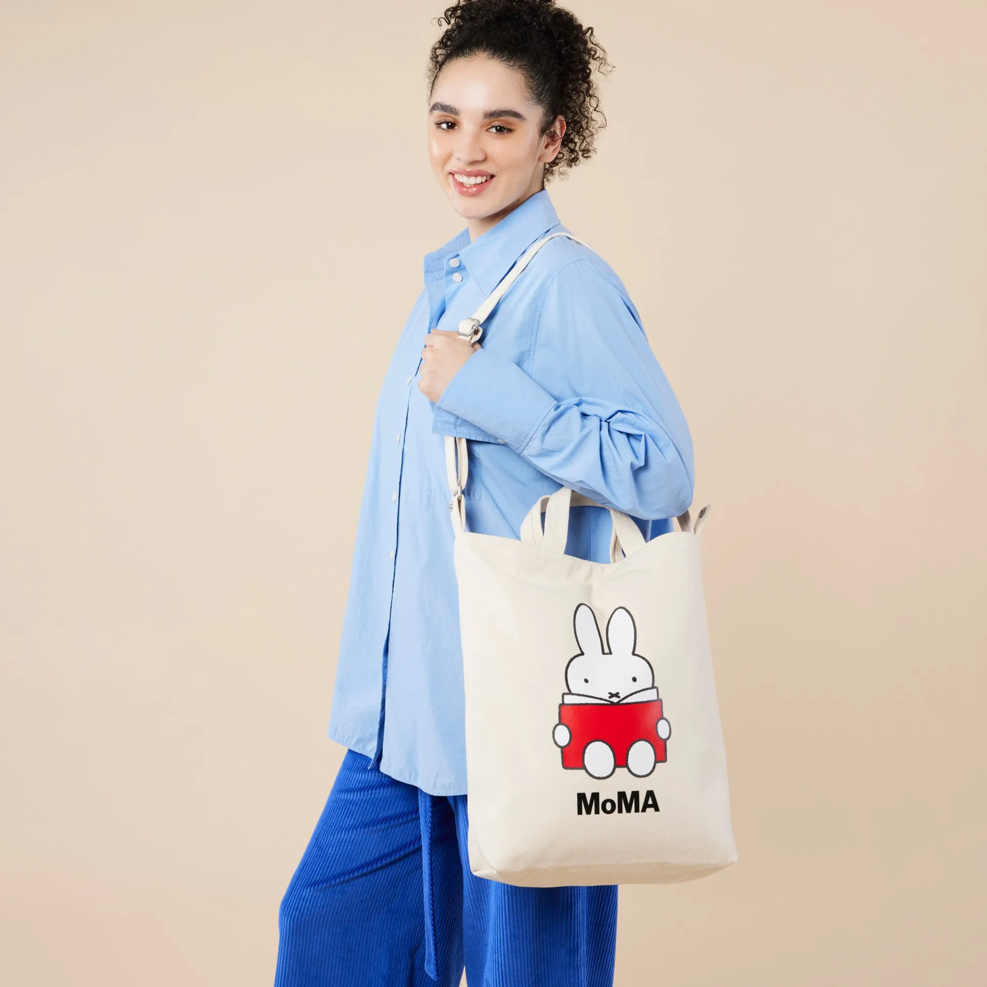 MoMA Miffy Baggu Recycled Cotton Zip Duck Bag
