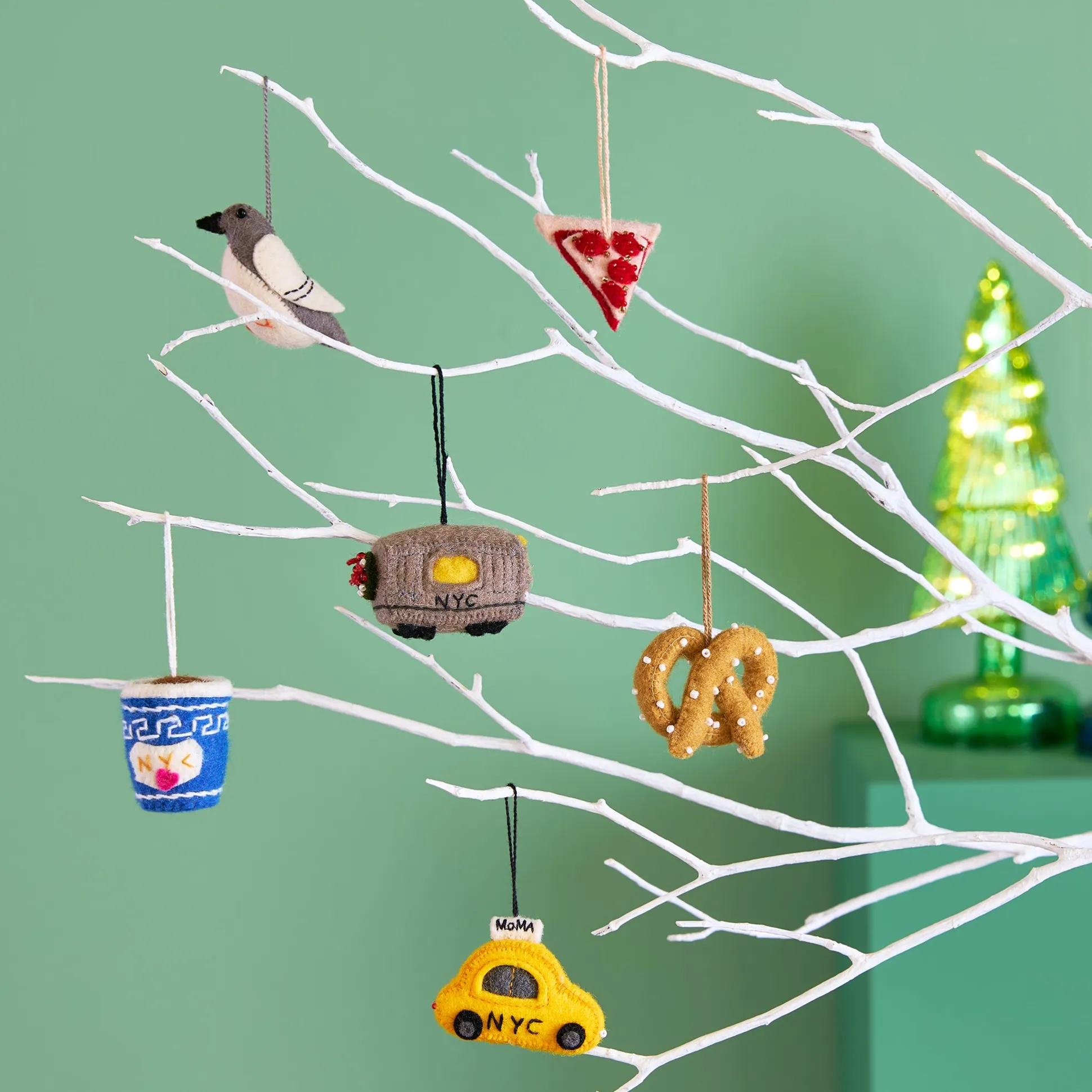 MoMA NYC Mini Felt Holiday Ornaments - Set of 24