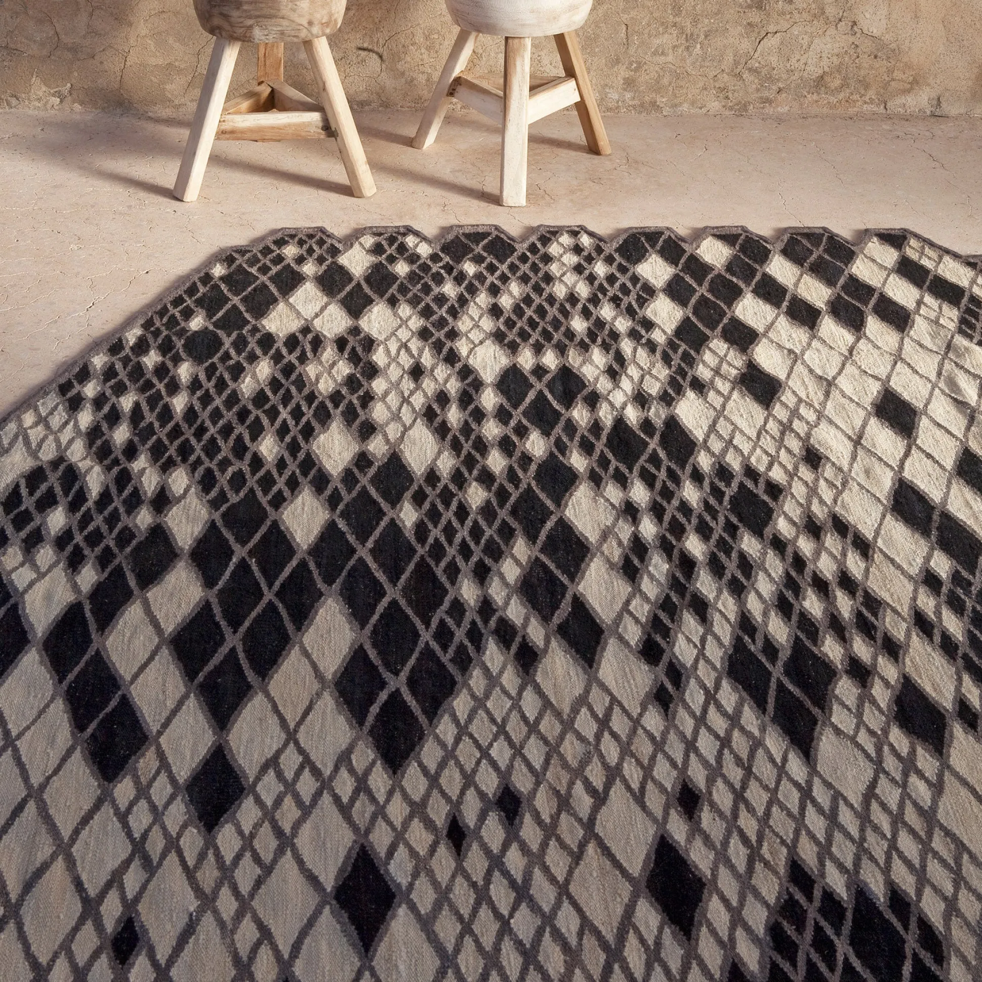 Nanimarquina Losanges Rug Black - 7'7" x 9'10"
