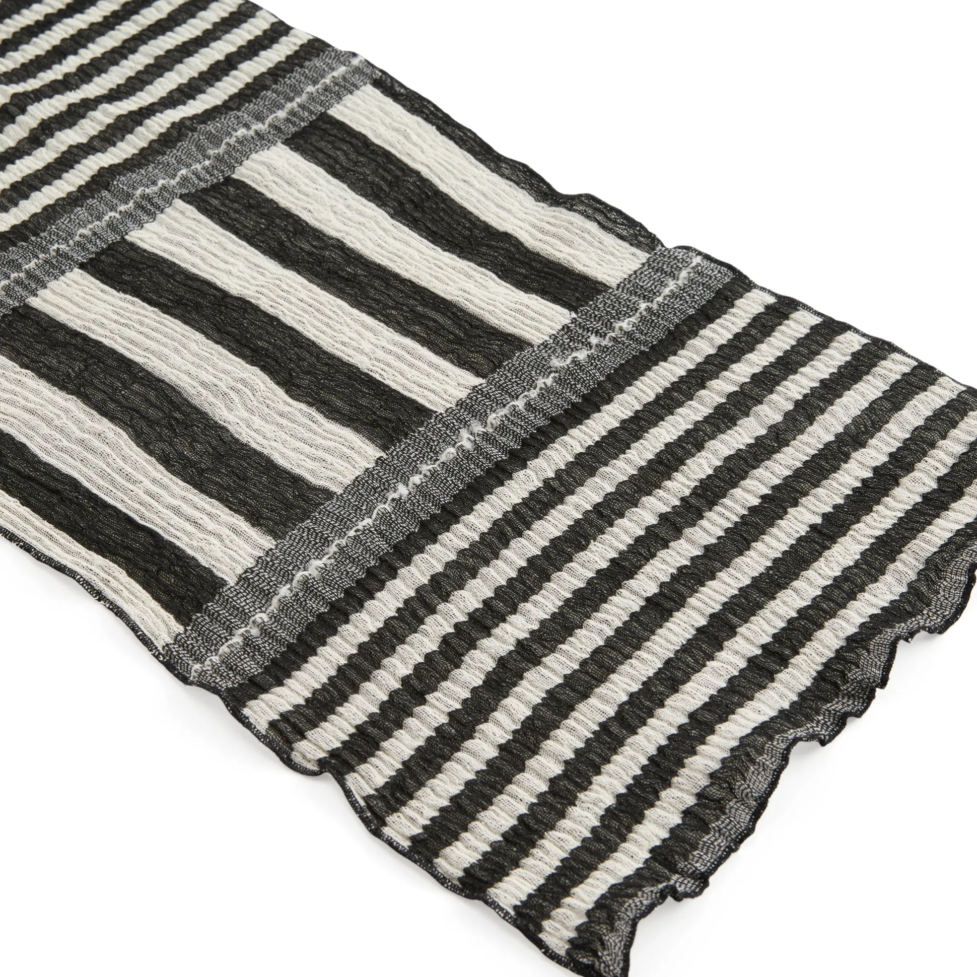 Nuno Stripey Stripe Wool-Cotton Scarf