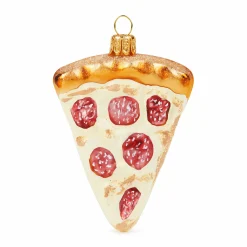NYC Glass Holiday Ornament - Pizza Slice