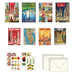 NYC Vintage Attractions Notecards - Set of 8