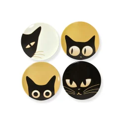 Porcelain Cat Plate - Set of 4