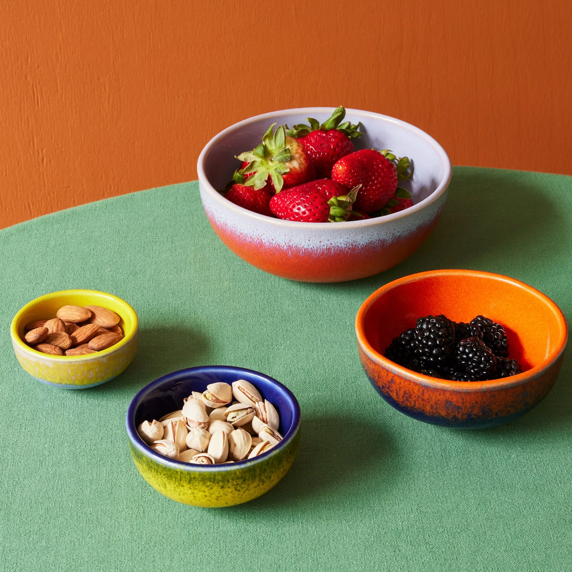 Portuguese Glazed Ceramic Nesting Bowls