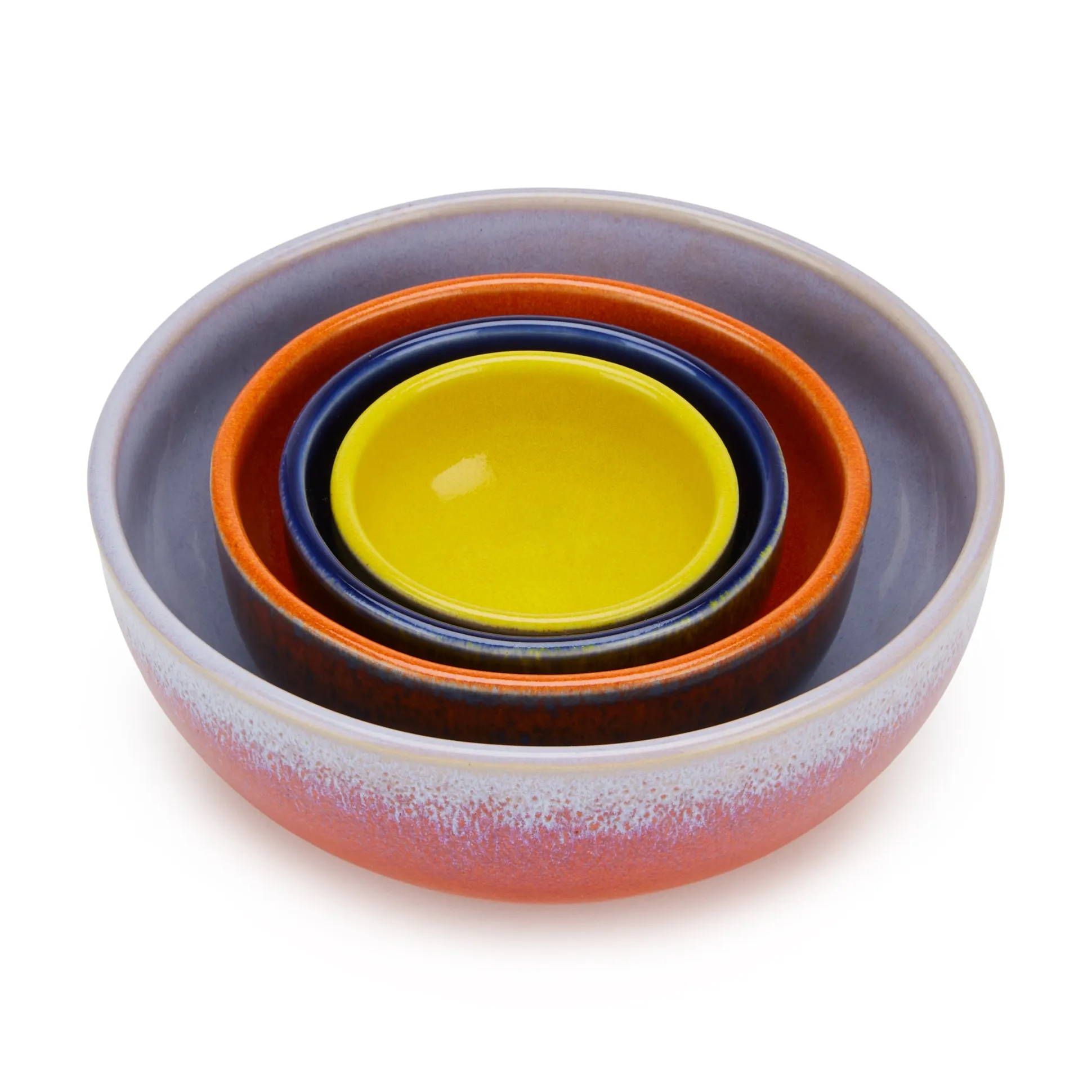 Portuguese Glazed Ceramic Nesting Bowls