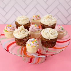 Reversible Cake Stand/Chip & Dip Glass Platter