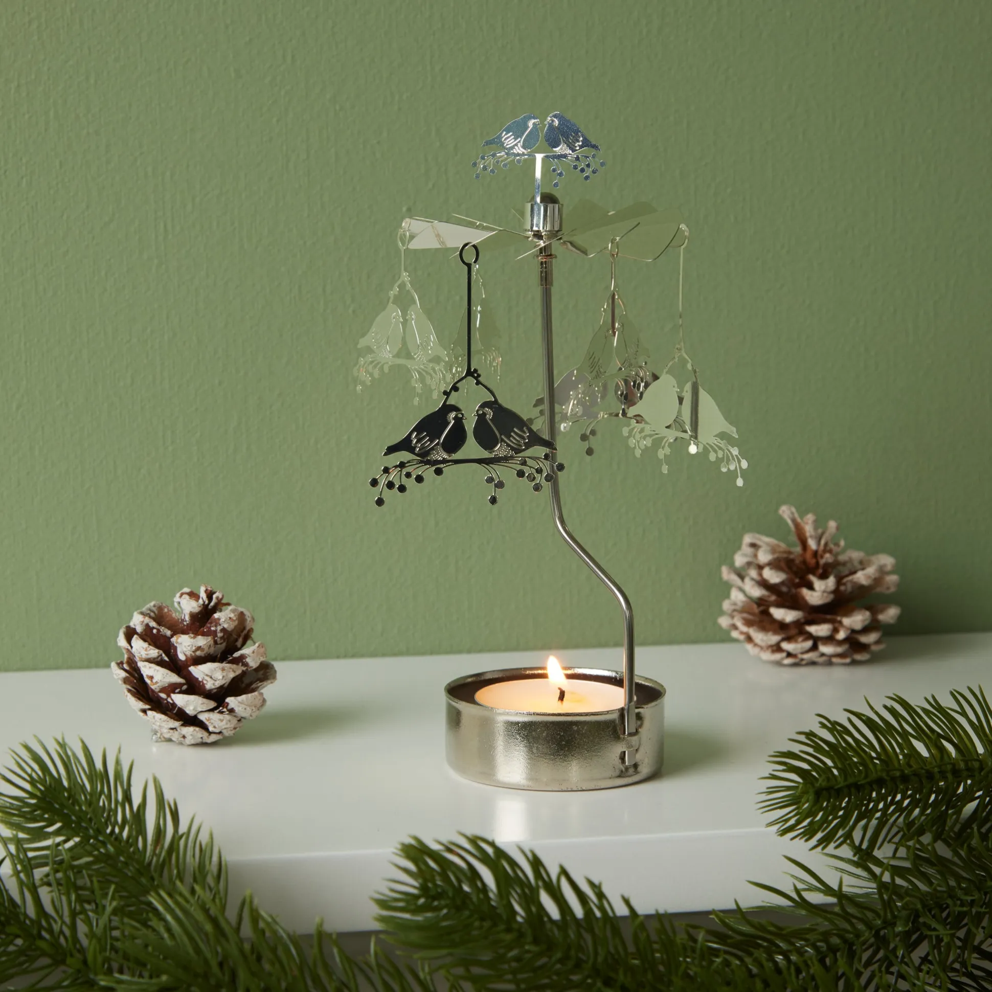 Rotary Birds Tea Light Candle Holder
