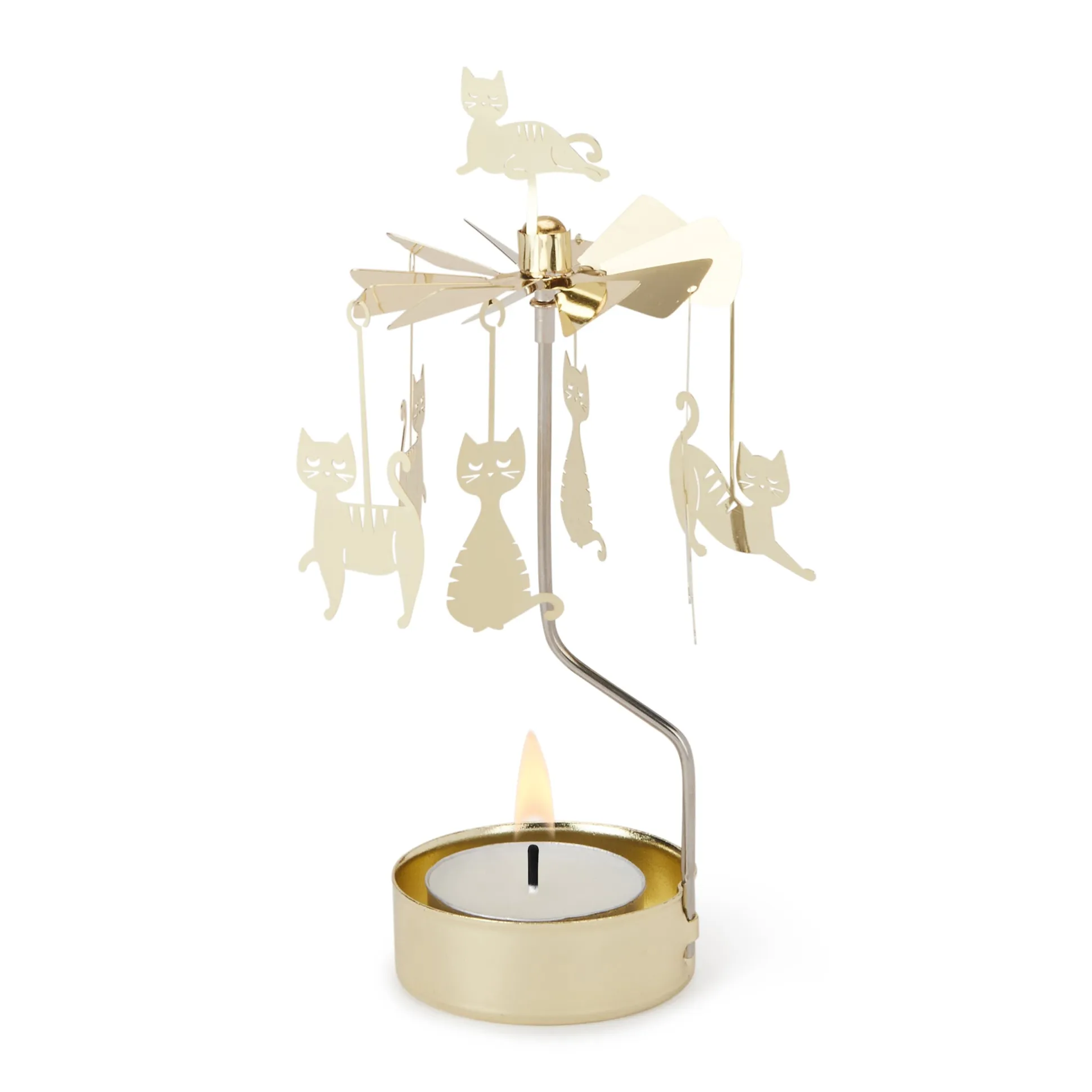 Rotary Cat Family Tea Light Candle Holder