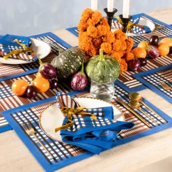 Shetland Plaid Cotton Table Linens - Napkins S/4