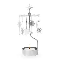 Silver Supernova Rotary Tea Light Candle Holder
