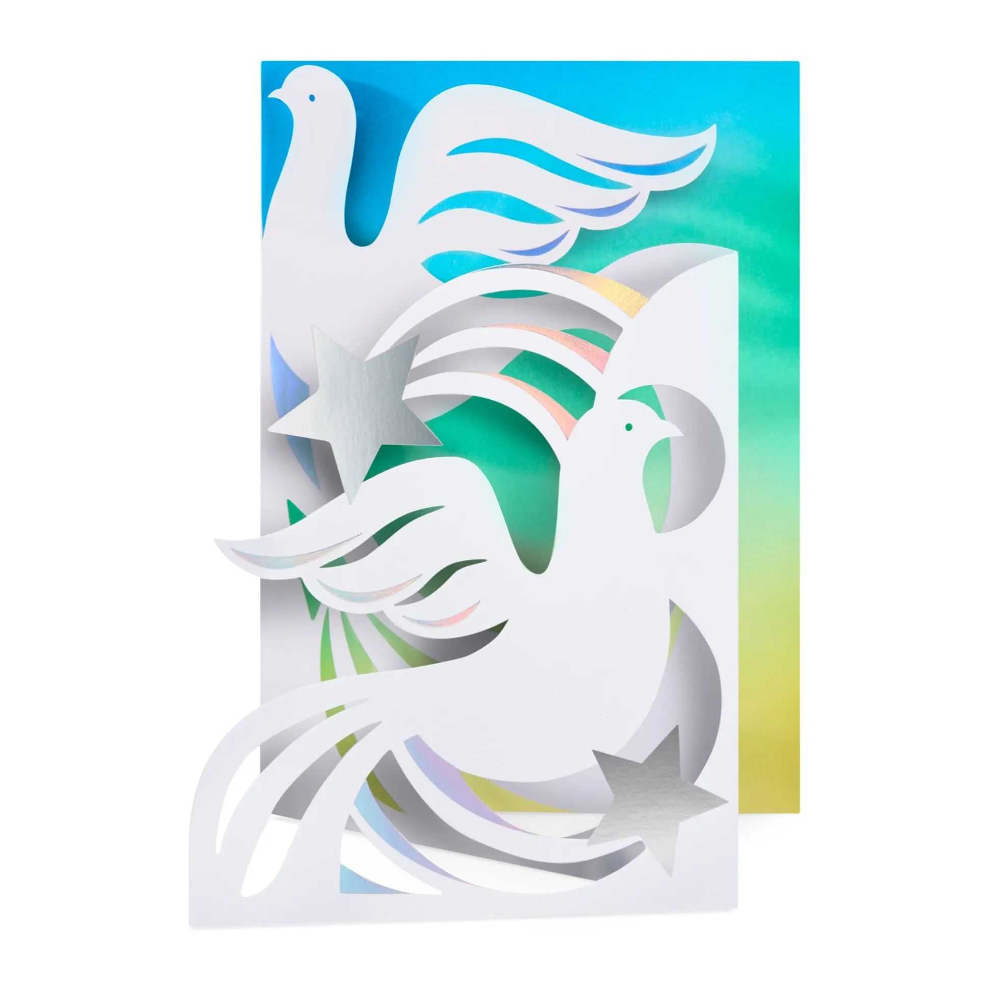 Sparkling Doves Holiday Pop-Up Cards - Set of 8