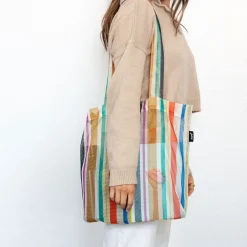 Striped Market Tote Bag in Recycled Plastic