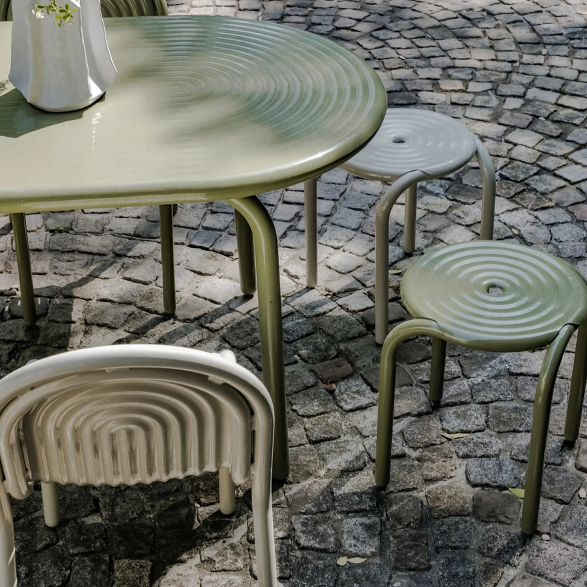Tom Dixon Groove Stacking Outdoor Stacking Stool