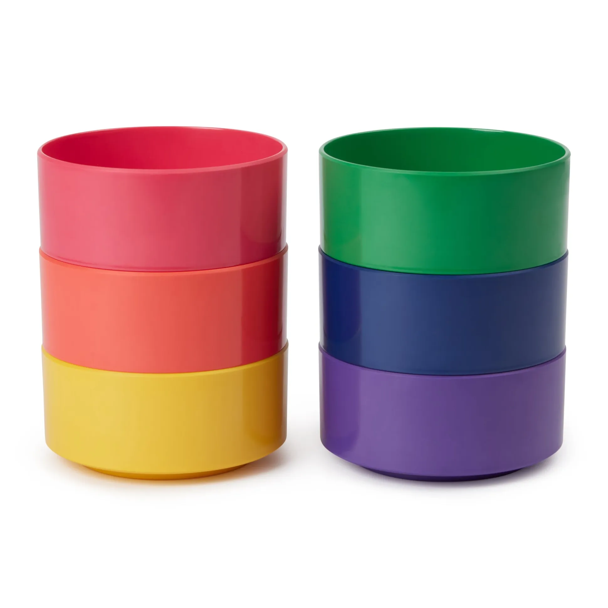 Vignelli Hellerware Rainbow Stacking Dinnerware - Set of 6