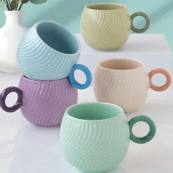 Waves Porcelain Espresso Cups - Set of 6
