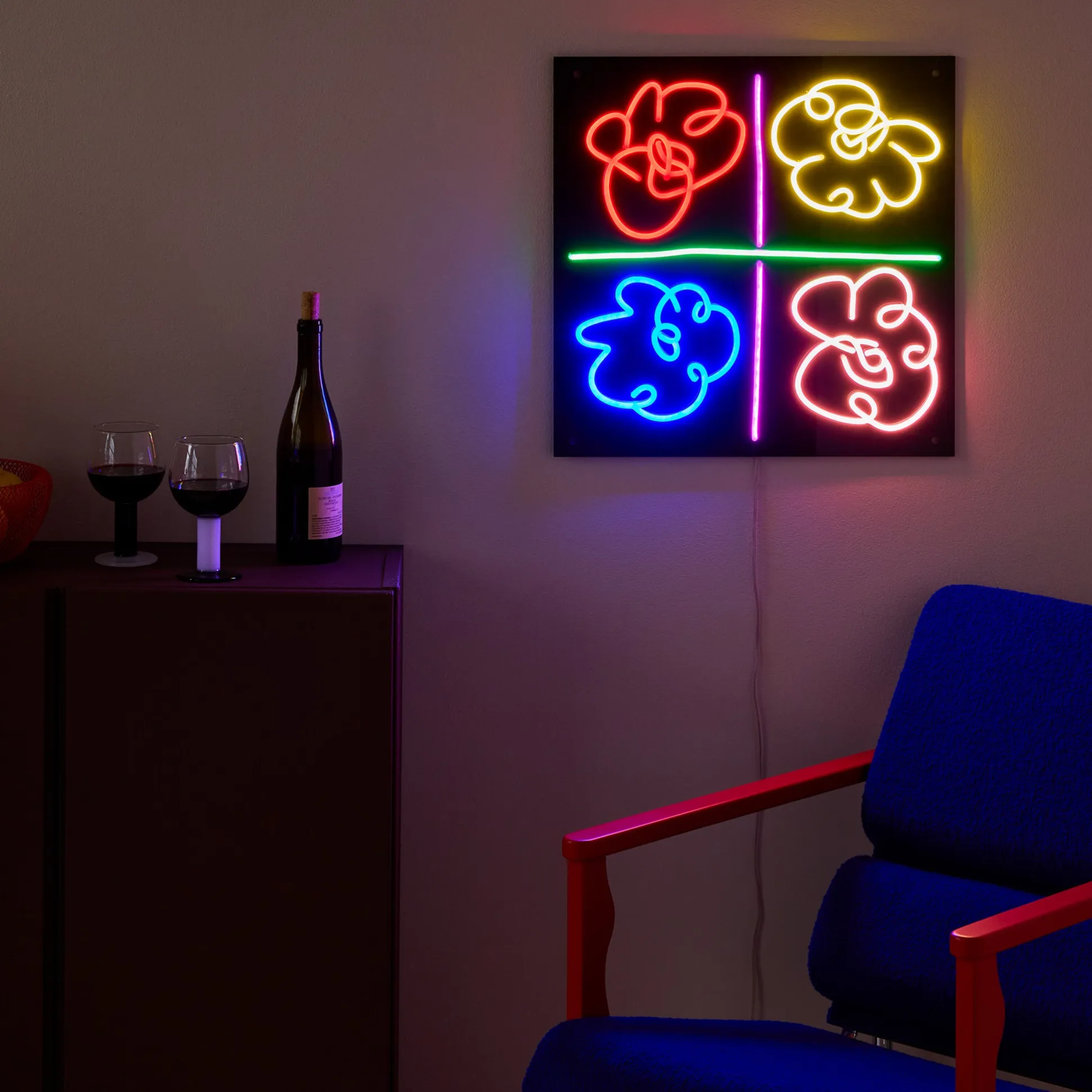 Yellowpop Mickalene Thomas Flowers Neon Sign