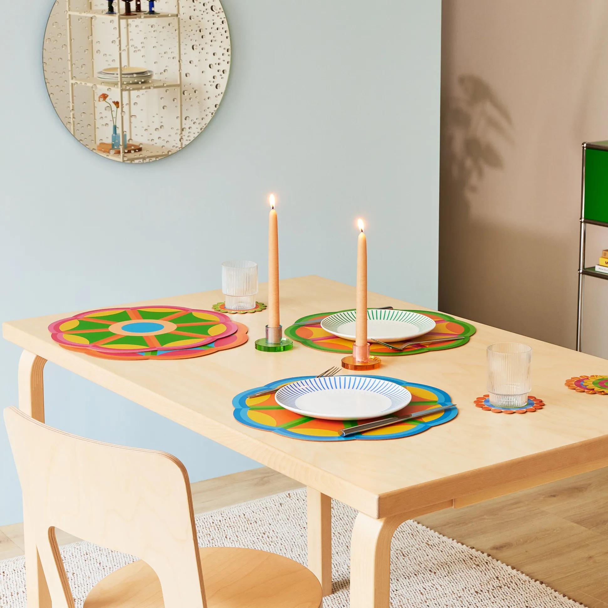 Yinka Ilori Radiant Blooms Recycled Leather Placemats - Set of 4