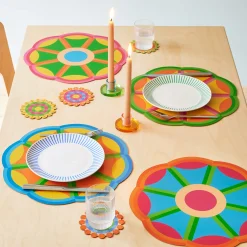 Yinka Ilori Radiant Blooms Recycled Leather Placemats - Set of 4