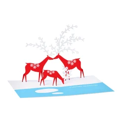 Yule Deer Holiday Pop-Up Cards - Set of 8
